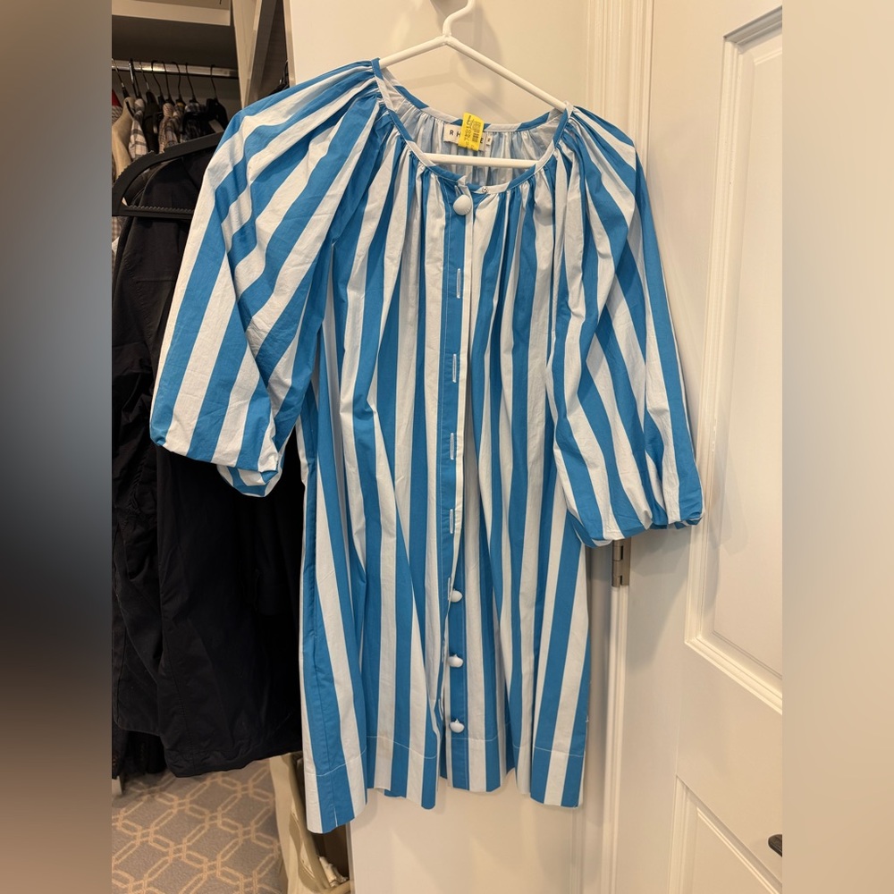 Blue and White Striped Dress